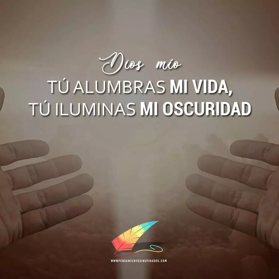 Dios mio. Tu alumbras mi vida, tu iluminas mi oscuridad.